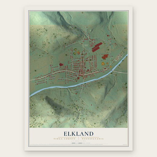 Elkland, Tioga County, Pennsylvania map print, the full design