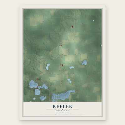Keeler, Michigan map print, the full design