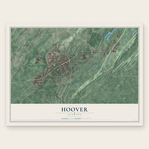 Hoover, Alabama map print, the full design