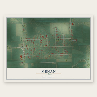 Menan, Idaho map print, the full design