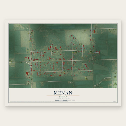 Menan, Idaho map print, the full design