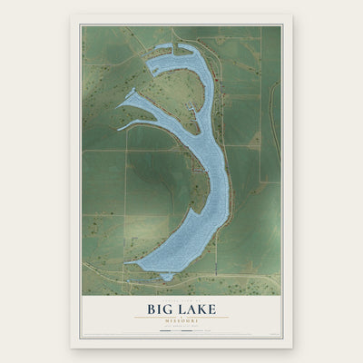 Big Lake, Missouri map print, the full design