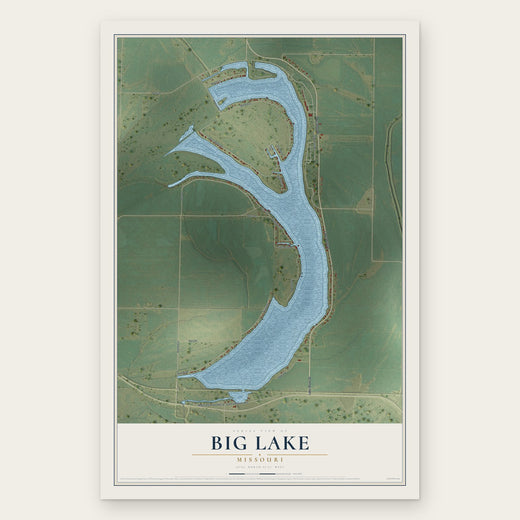 Big Lake, Missouri map print, the full design
