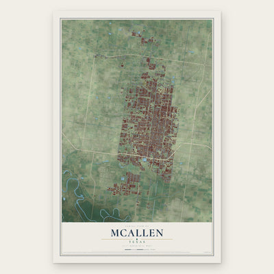 McAllen, Texas map print, the full design