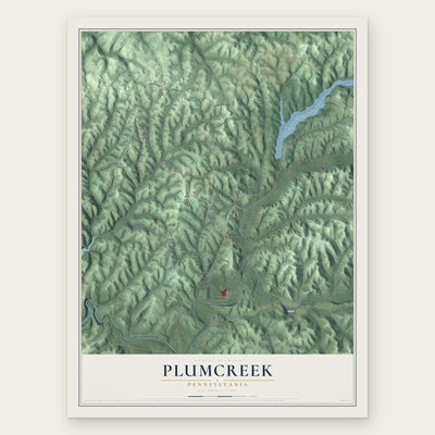 Plumcreek, Pennsylvania map print, the full design