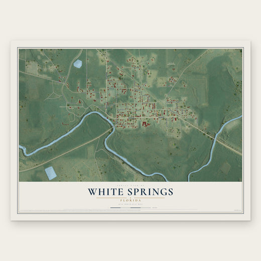 White Springs, Florida map print, the full design