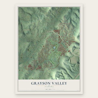 Grayson Valley, Alabama map print, the full design