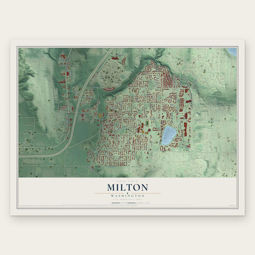 Milton, Washington map print, the full design