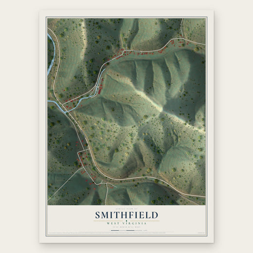 Smithfield, West Virginia map print, the full design