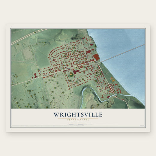 Wrightsville, Pennsylvania map print, the full design