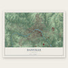 Danville, Virginia map print, the full design