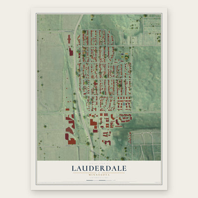Lauderdale, Minnesota map print, the full design
