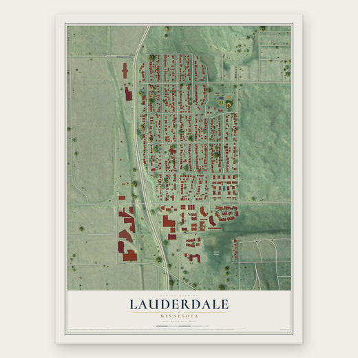 Lauderdale, Minnesota map print, the full design