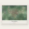 Watseka, Illinois map print, the full design