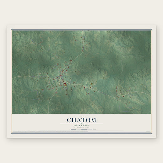 Chatom, Alabama map print, the full design