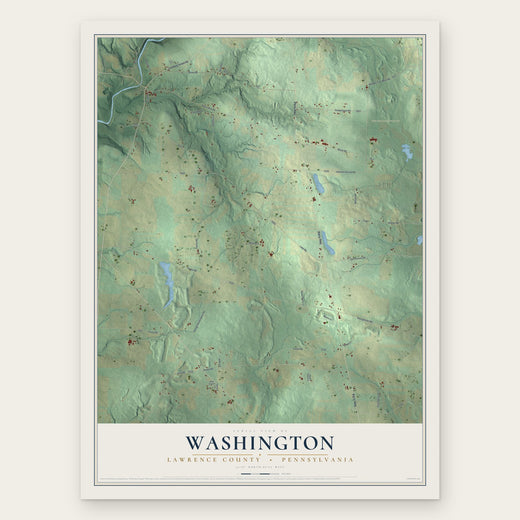 Washington, Lawrence County, Pennsylvania map print, the full design