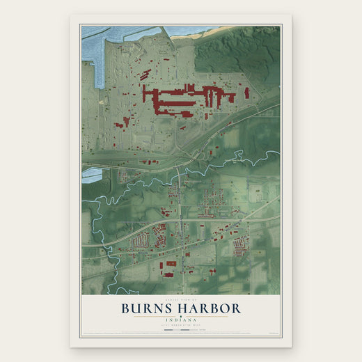 Burns Harbor, Indiana map print, the full design