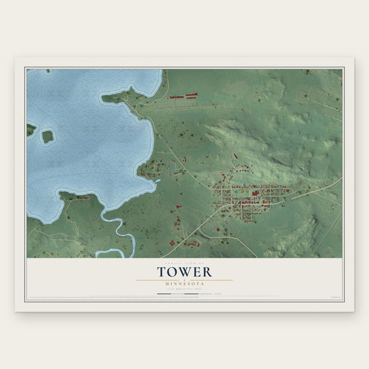Tower, Minnesota map print, the full design