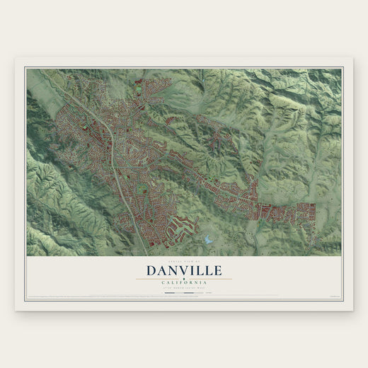 Danville, California map print, the full design