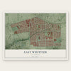 East Whittier, California map print, the full design