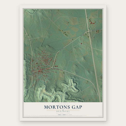 Mortons Gap, Kentucky map print, the full design