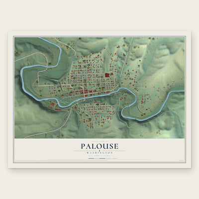 Palouse, Washington map print, the full design