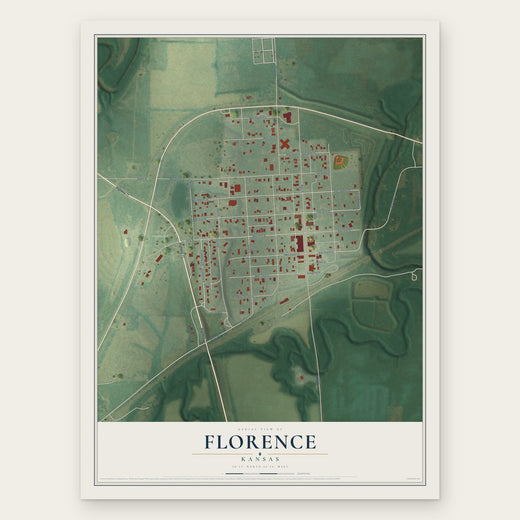 Florence, Kansas map print, the full design