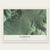 Hampton, Tennessee map print, the full design