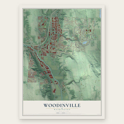 Woodinville, Washington map print, the full design