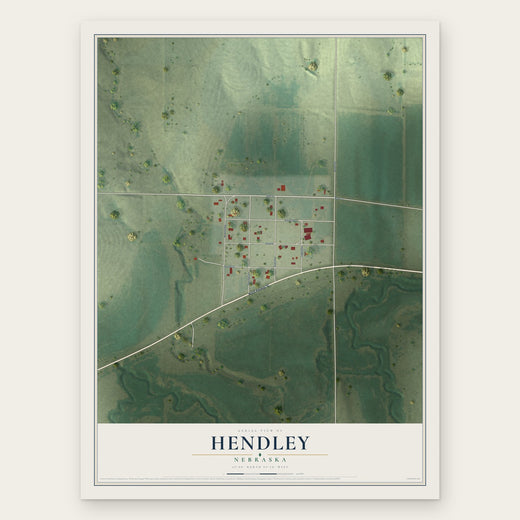 Hendley, Nebraska map print, the full design
