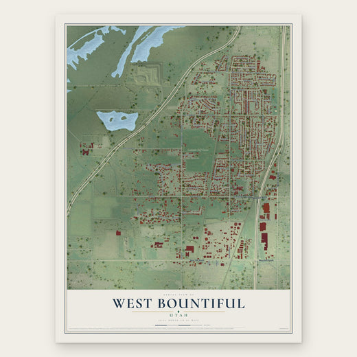 West Bountiful, Utah map print, the full design