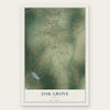 Oak Grove, Texas map print, the full design