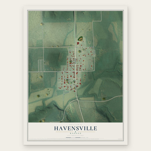 Havensville, Kansas map print, the full design