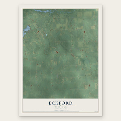 Eckford, Michigan map print, the full design