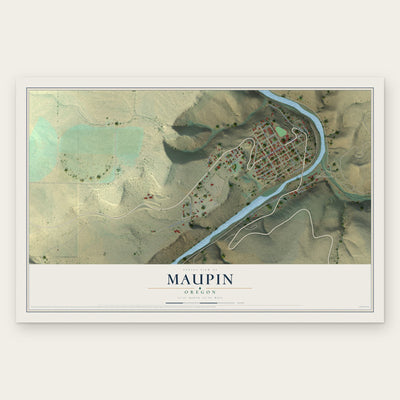 Maupin, Oregon map print, the full design