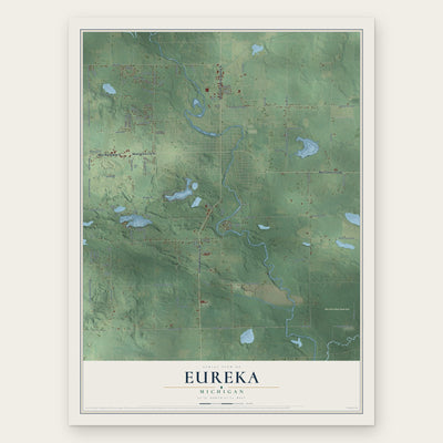 Eureka, Michigan map print, the full design