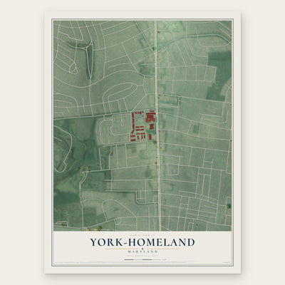 York-Homeland, Maryland map print, the full design