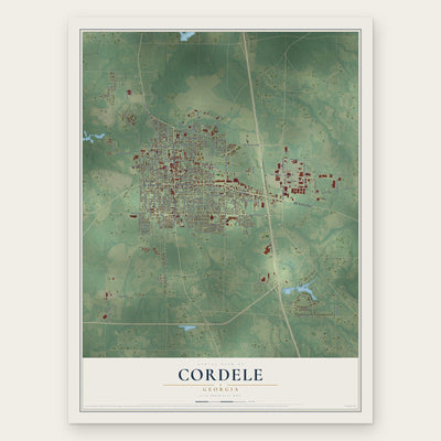 Cordele, Georgia map print, the full design