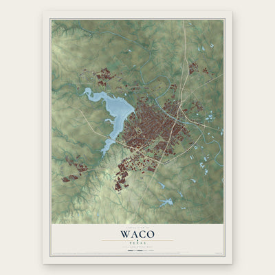 Waco, Texas map print, the full design