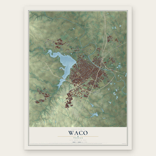 Waco, Texas map print, the full design