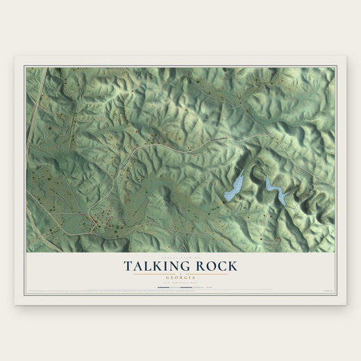 Talking Rock, Georgia map print, the full design