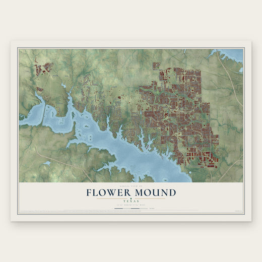 Flower Mound, Texas map print, the full design