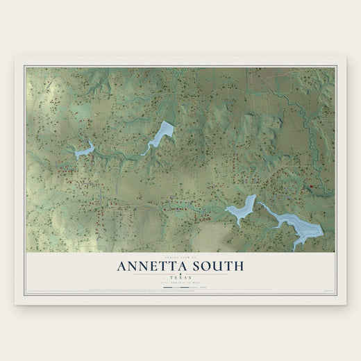 Annetta South, Texas map print, the full design