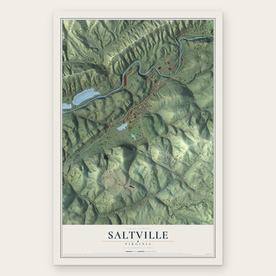 Saltville, Virginia map print, the full design