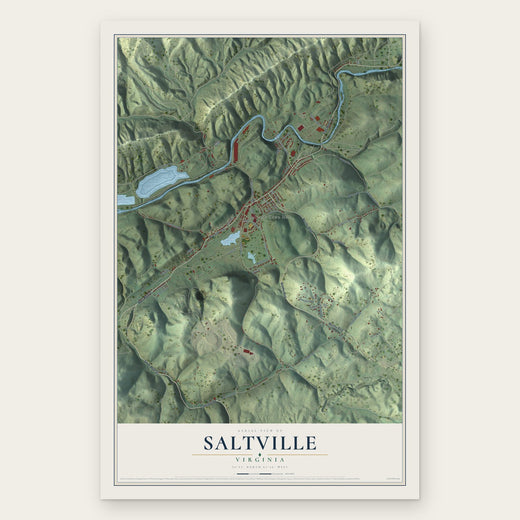 Saltville, Virginia map print, the full design