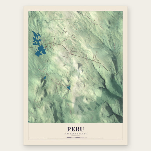 Peru, Massachusetts map print, the full design