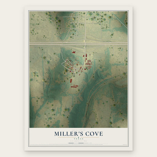 Miller's Cove, Texas map print, the full design