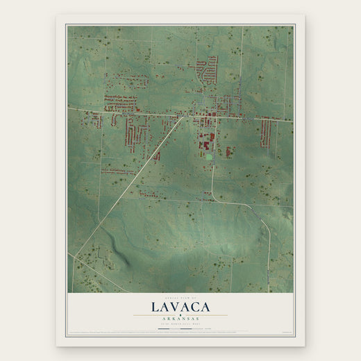 Lavaca, Arkansas map print, the full design
