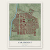 Paramount, California map print, the full design