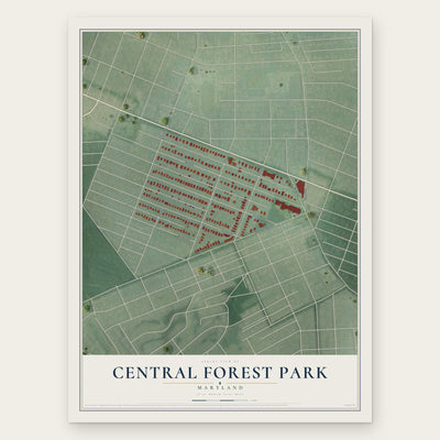 Central Forest Park, Maryland map print, the full design